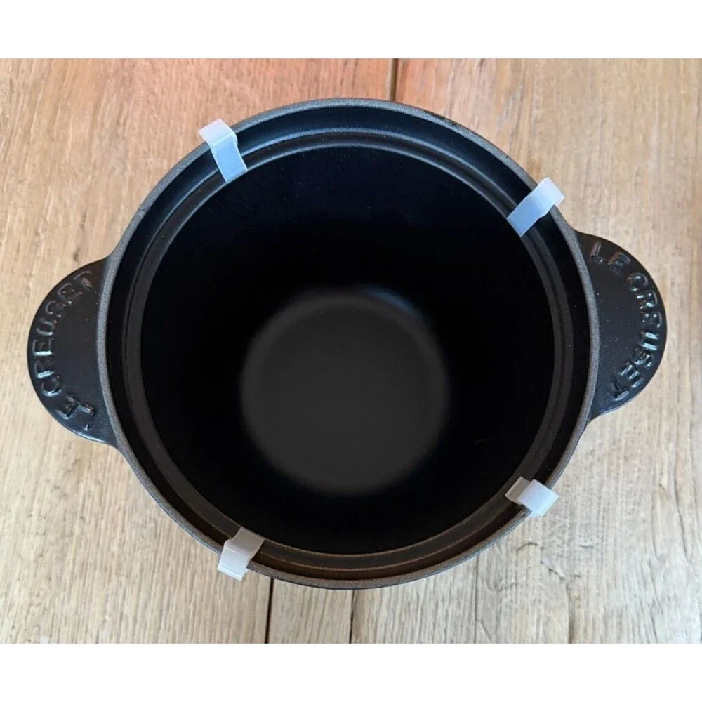 Le Creuset Enameled Cast Iron Rice Pot 18cm 2.25 qt Matt Black Licorice NEW